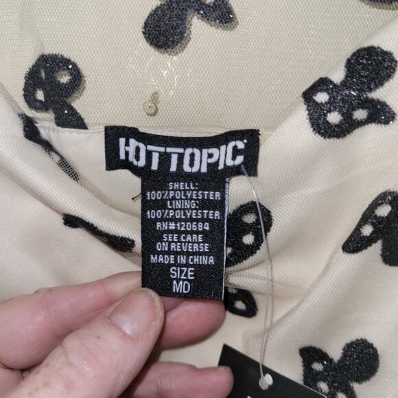 NWT Mushroom Glitter Mesh Womens Top Puff Sleeve Hot Topic Size M Sheer Groovy - Picture 6 of 8